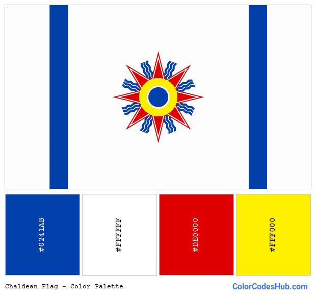 Chaldean flag color palette