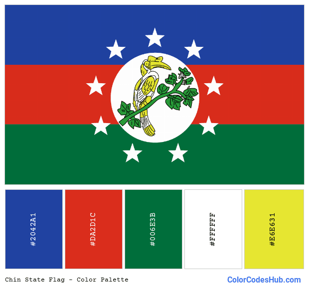 Chin State flag color palette