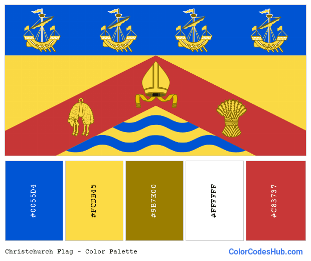 Christchurch flag color palette