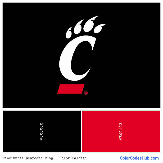 Cincinnati Bearcats flag color palette