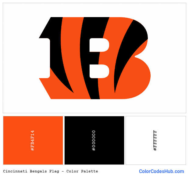 Cincinnati Bengals flag color palette