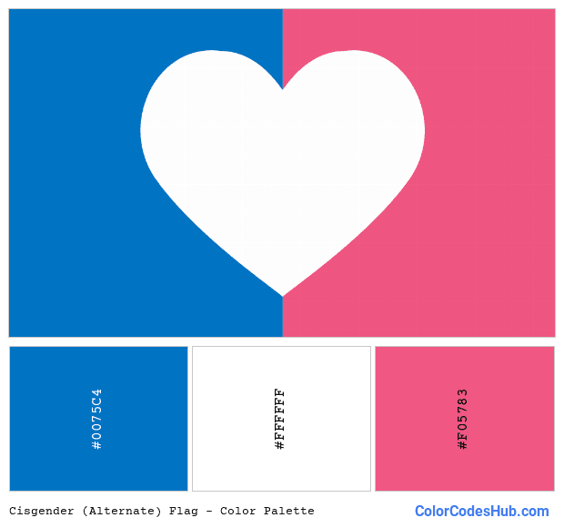 Cisgender (Alternate) flag color palette
