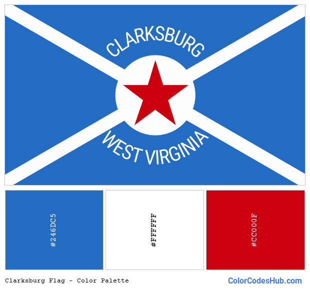Clarksburg flag color palette