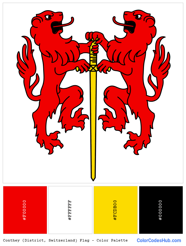 Conthey (District, Switzerland) flag color palette