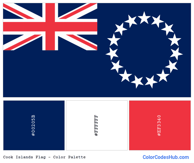 Cook Islands flag color palette