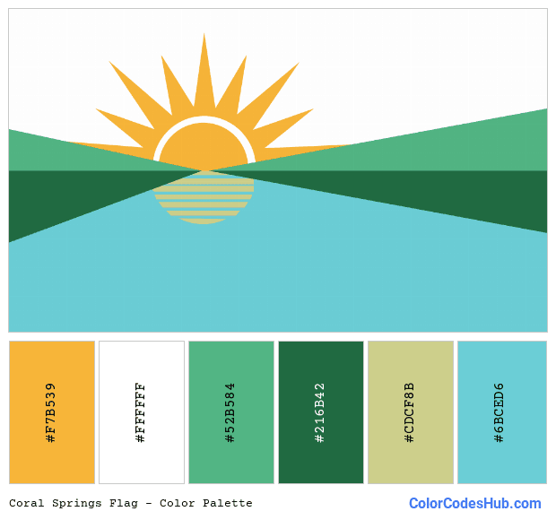 Coral Springs flag color palette