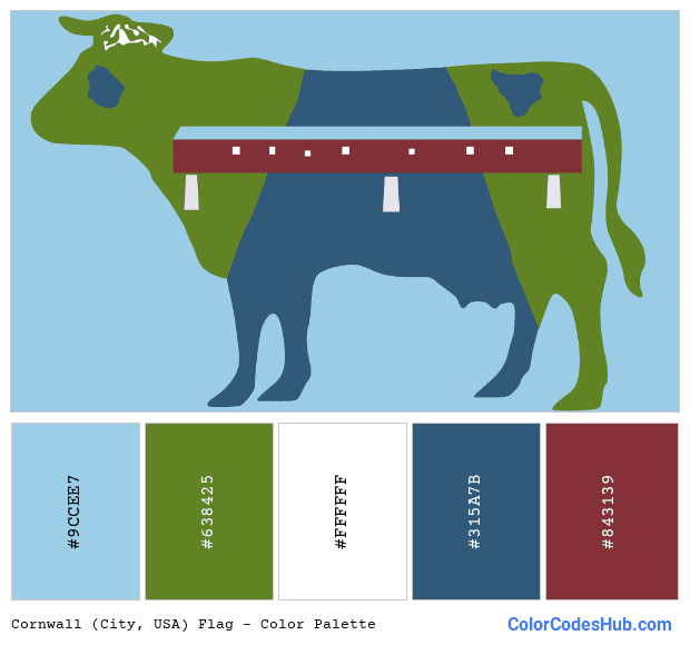 Cornwall (City, USA) flag color palette