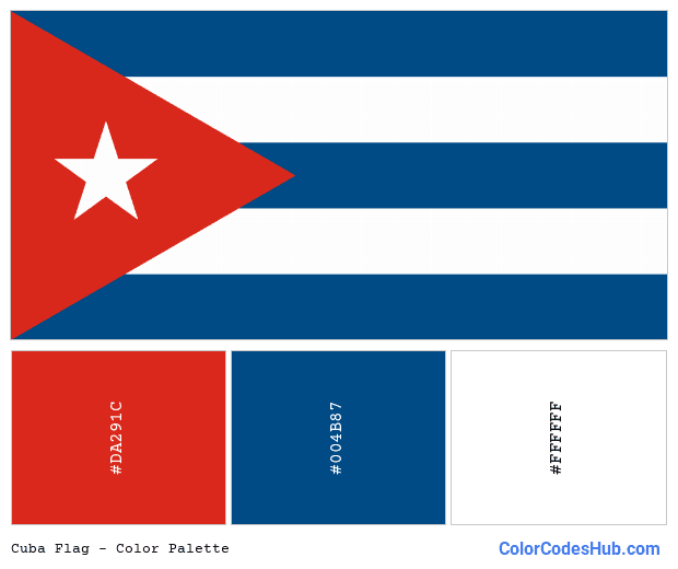 Cuba flag color palette