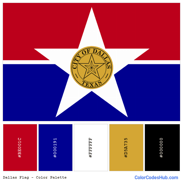 Dallas flag color palette