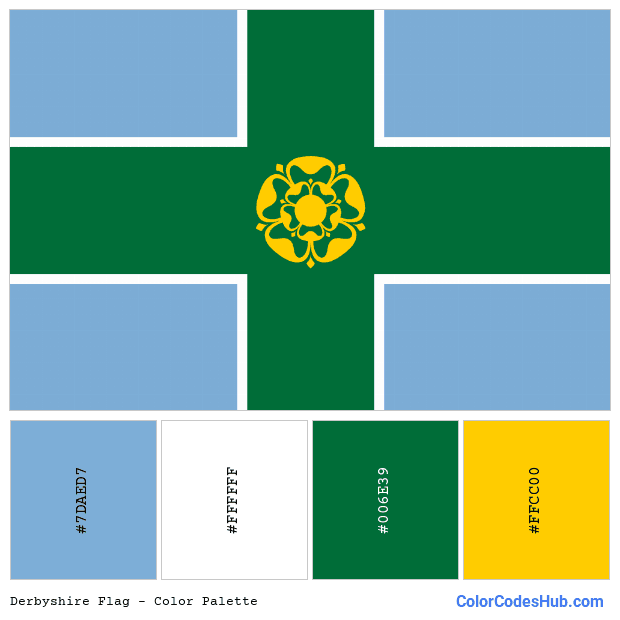 Derbyshire flag color palette