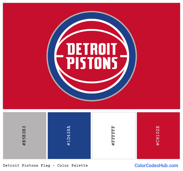 Detroit Pistons flag color palette