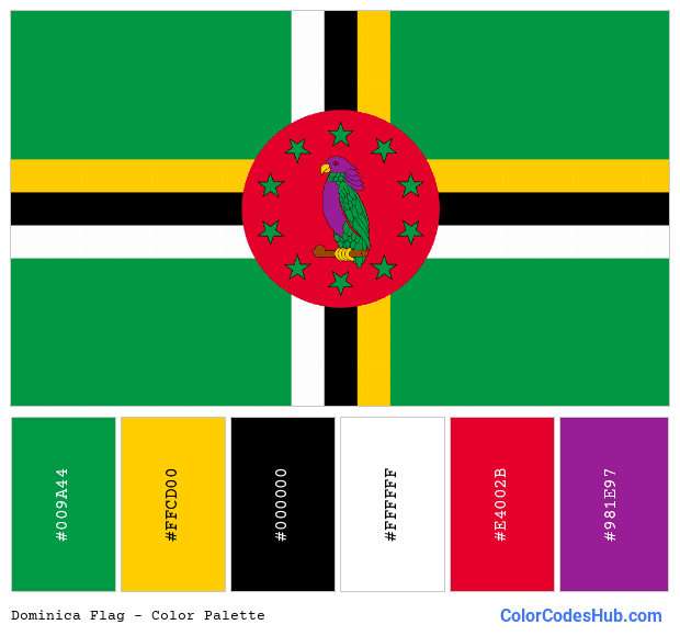 Dominica flag color palette