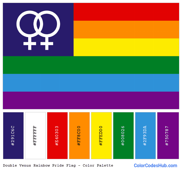 Double Venus Rainbow Pride flag color palette