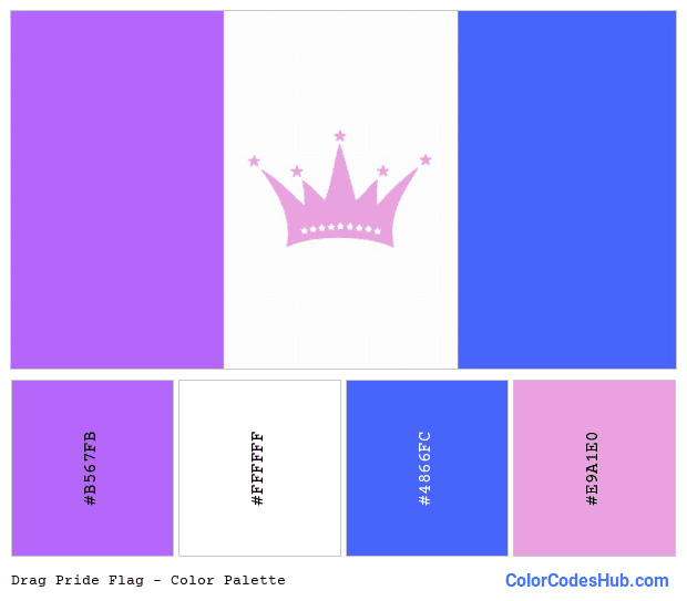 Drag Pride flag color palette