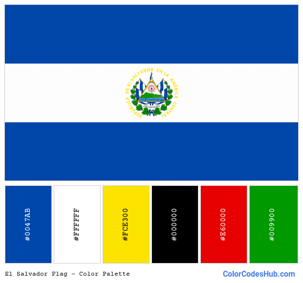 El Salvador flag color palette