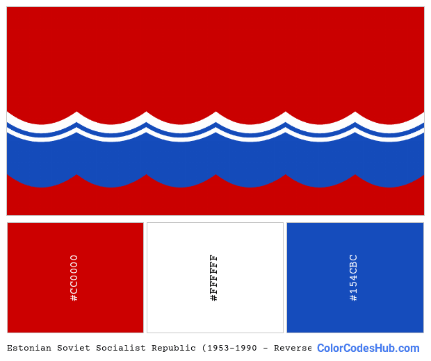 Estonian Soviet Socialist Republic (1953–1990 – Reverse) flag color palette