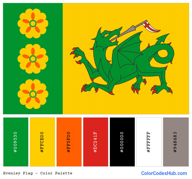 Evenley flag color palette