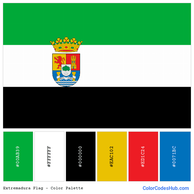 Extremadura flag color palette