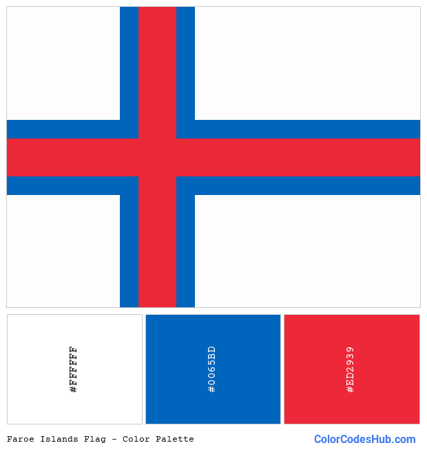Faroe Islands flag color palette