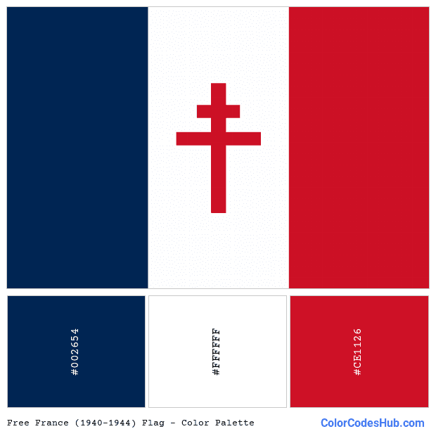 Free France (1940-1944) flag color palette