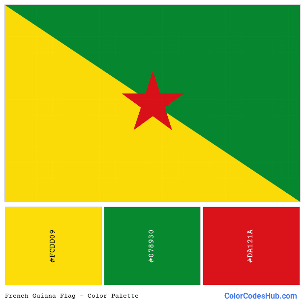 French Guiana flag color palette