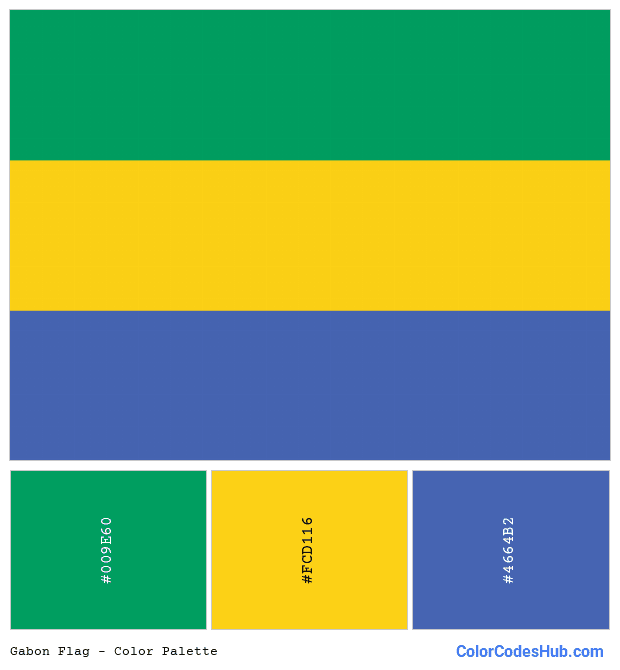 Gabon flag color palette