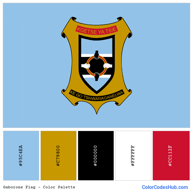 Gaborone flag color palette