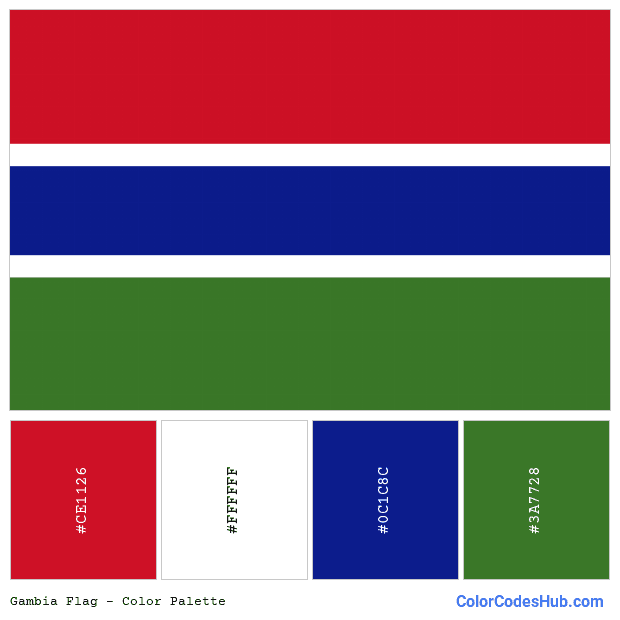 Gambia flag color palette