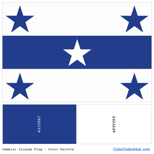 Gambier Islands flag color palette