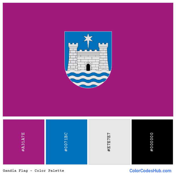 Gandía flag color palette