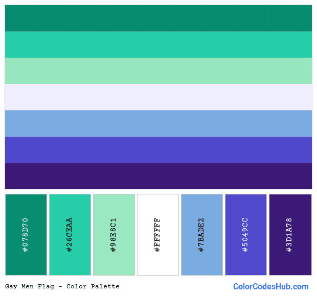 Gay Men flag color palette