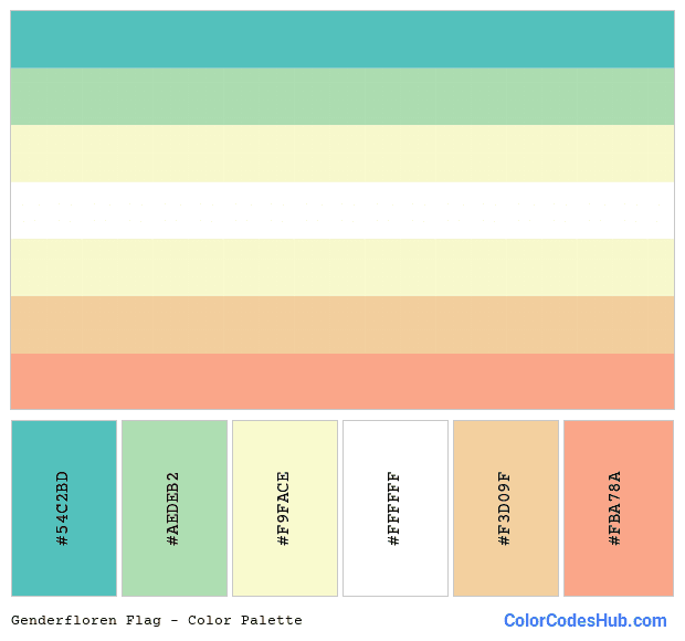 Genderfloren flag color palette