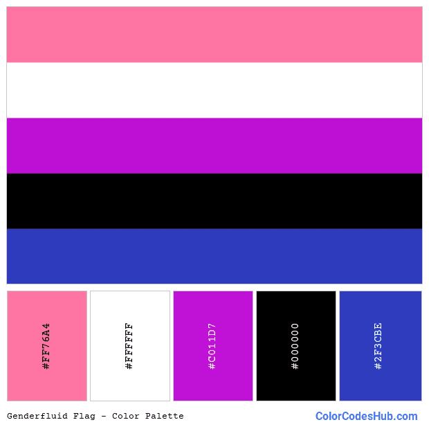 Genderfluid flag color palette