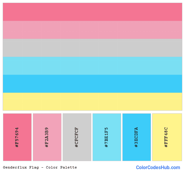 Genderflux flag color palette