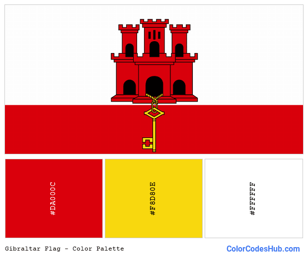 Gibraltar flag color palette