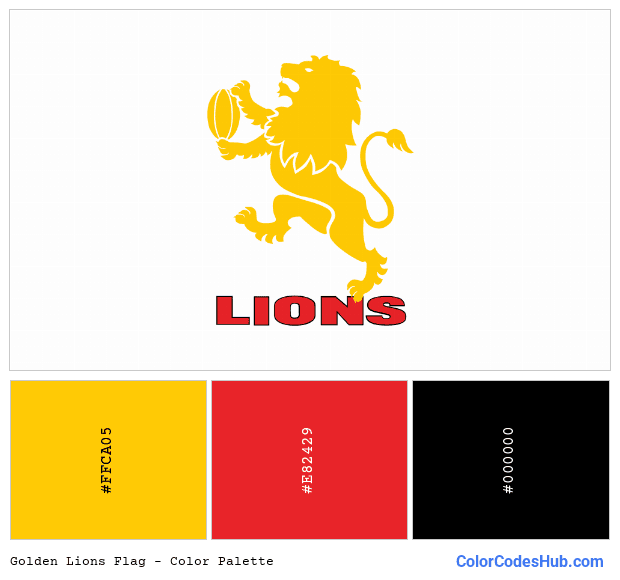 Golden Lions flag color palette