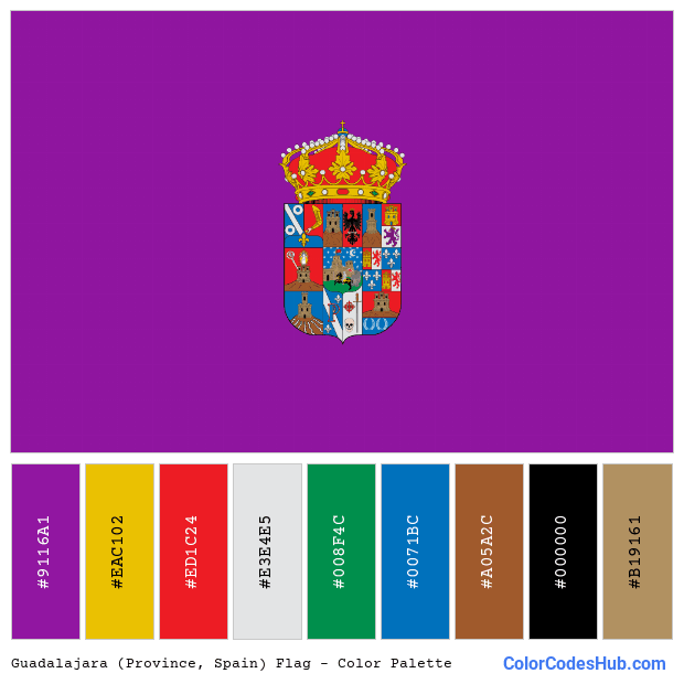 Guadalajara (Province, Spain) flag color palette