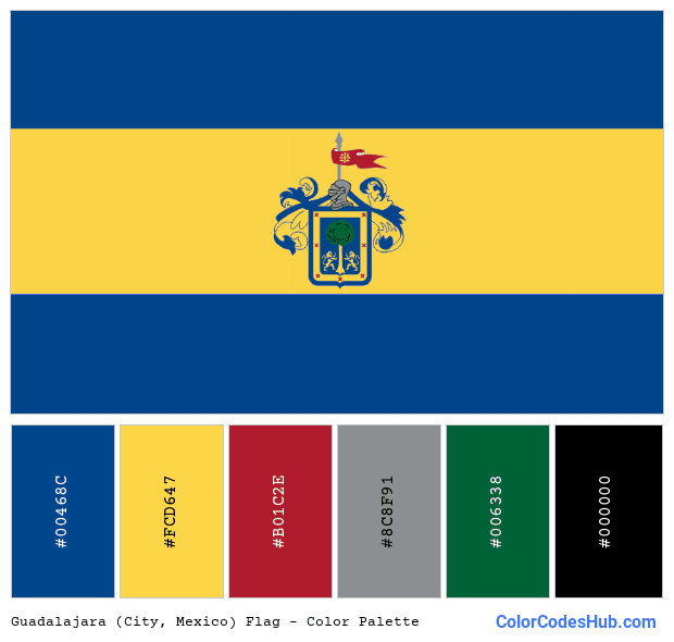 Guadalajara (City, Mexico) flag color palette