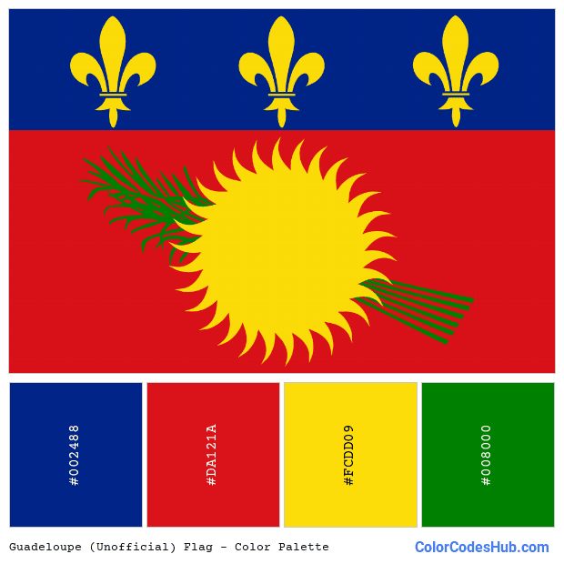 Guadeloupe (Unofficial) flag color palette