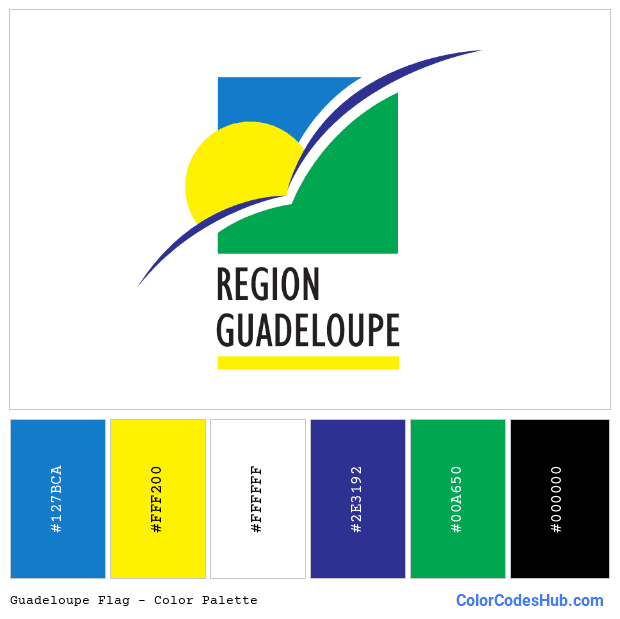 Guadeloupe flag color palette