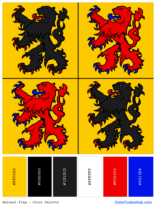 Hainaut flag color palette