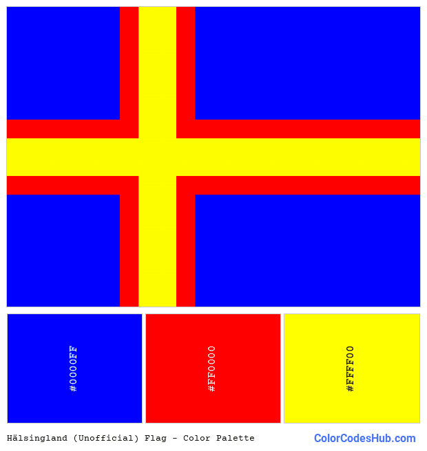 Hälsingland (Unofficial) flag color palette