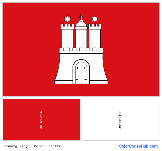 Hamburg flag color palette