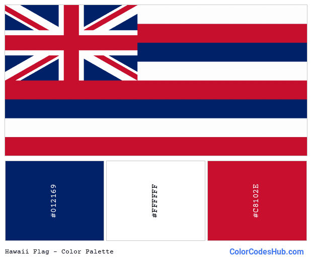 Hawaii flag color palette