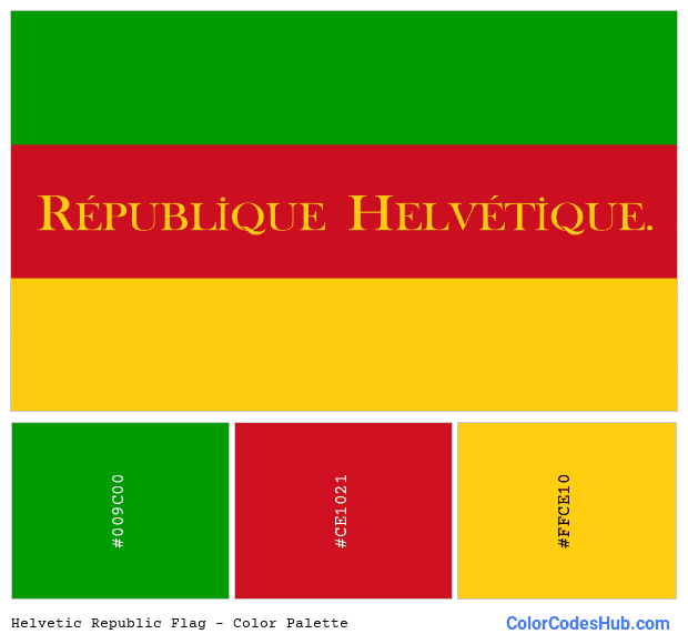 Helvetic Republic flag color palette