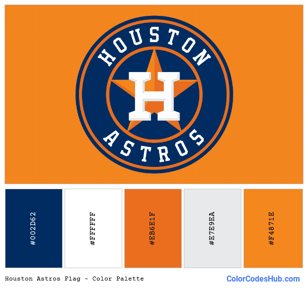 Houston Astros flag color palette