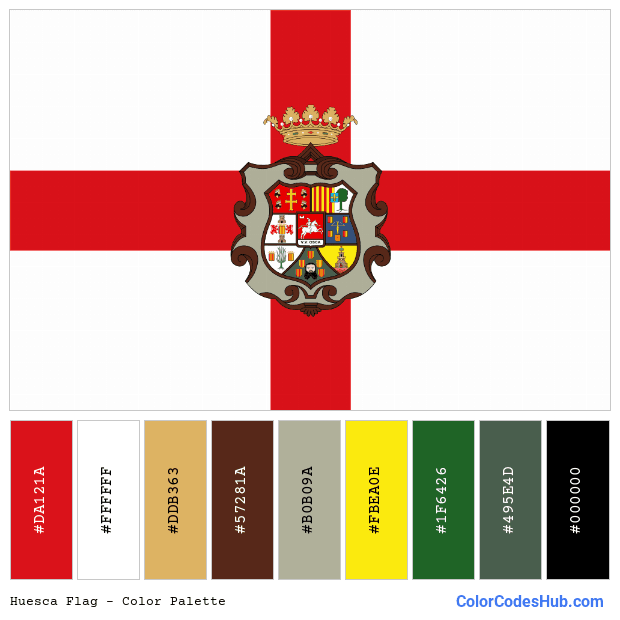 Huesca flag color palette
