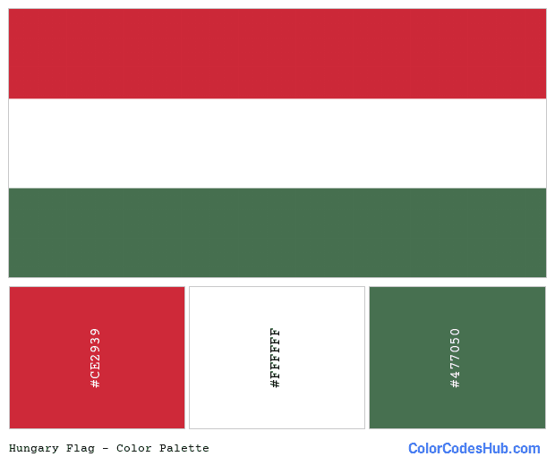 Hungary flag color palette