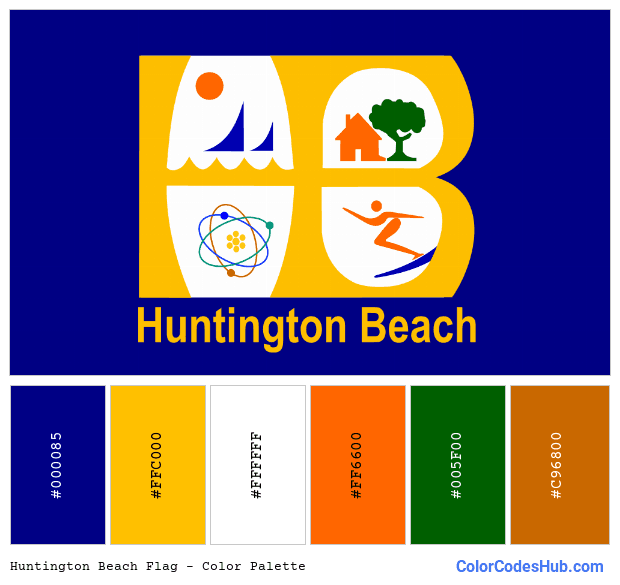 Huntington Beach flag color palette