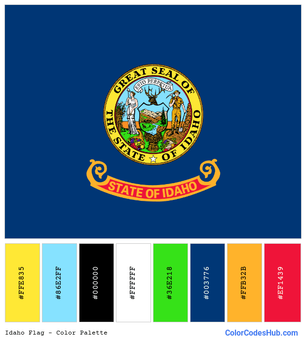 Idaho flag color palette